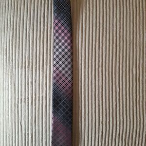 JF J.Ferrar Pink and Black Plaid Tie